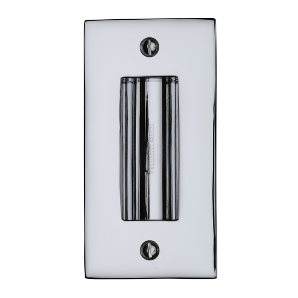 C1820 4-PC • 102 x 52mm • Polished Chrome • Heritage Brass Heavy Traditional Rectangular Flush Pull